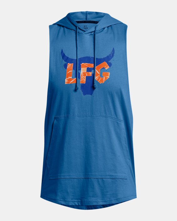 Men's Project Rock LFG Graphic Sleeveless Hoodie in Blue image number 2